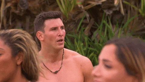 Blake’s reaction to seeing Caelynn, a girl he knew was going to be here