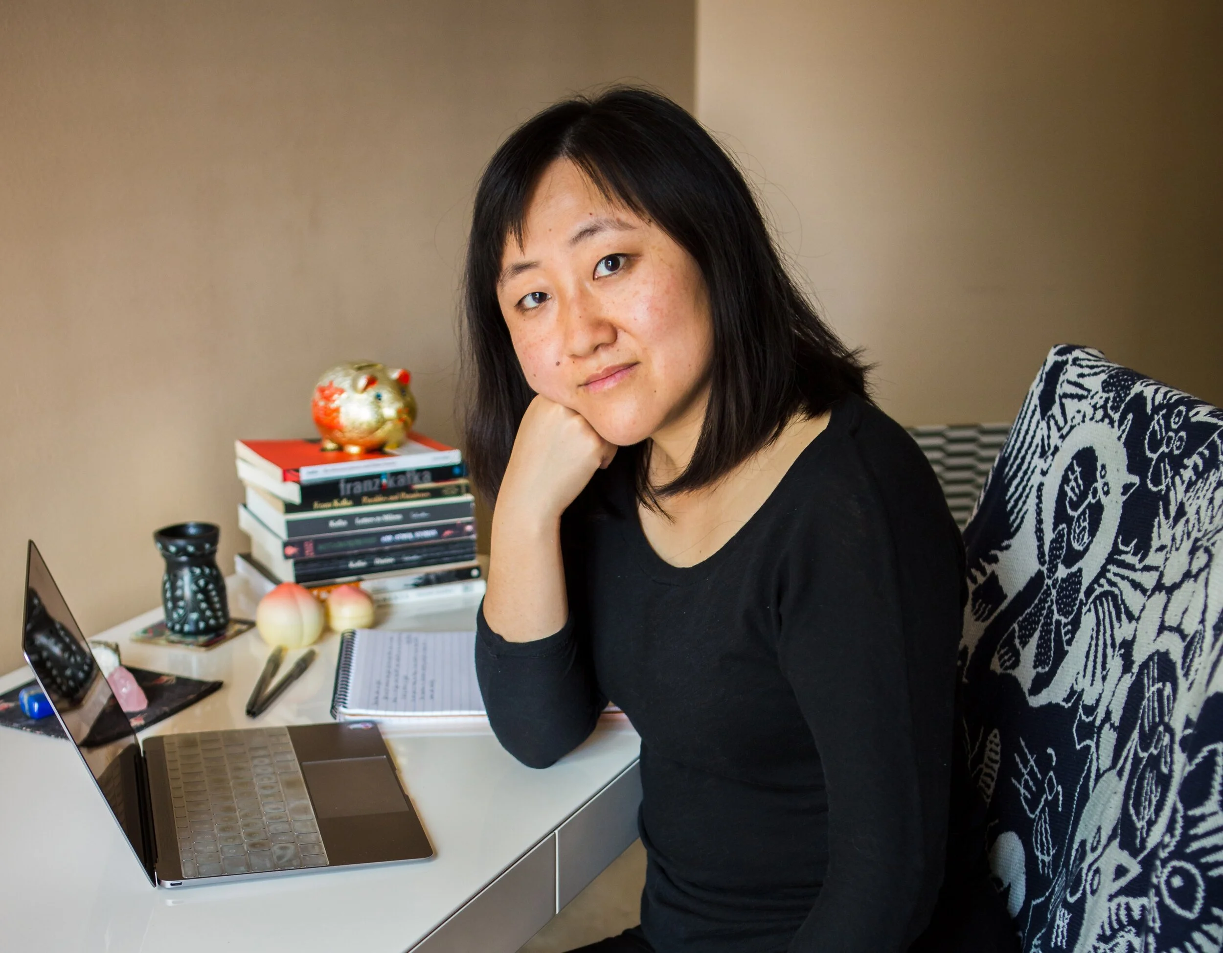 I’m envious of Ling Ma’s cute workspace.