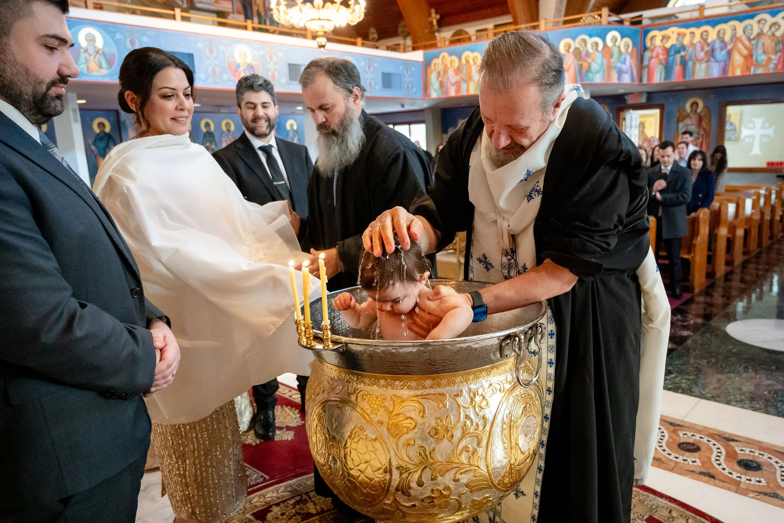Greek Orthodox Baptism Photographer NJ — Evelina’s Baptism at St. Athanasios, Paramus