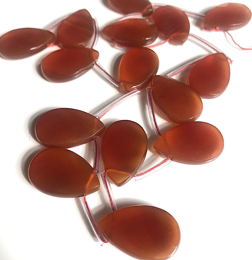 Top Drilled Red Agate Pear Shape beads 18mmx25mm