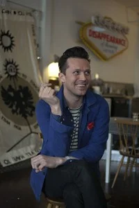 The artist/poet in his Spitalfields studio by Stephen McLaren