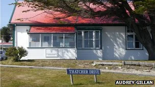 The street was renamed in honour of the UK prime minister who took forces into the conflict.