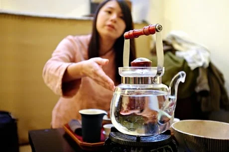 A tea ceremony. Photograph: Lap-Fai Lee