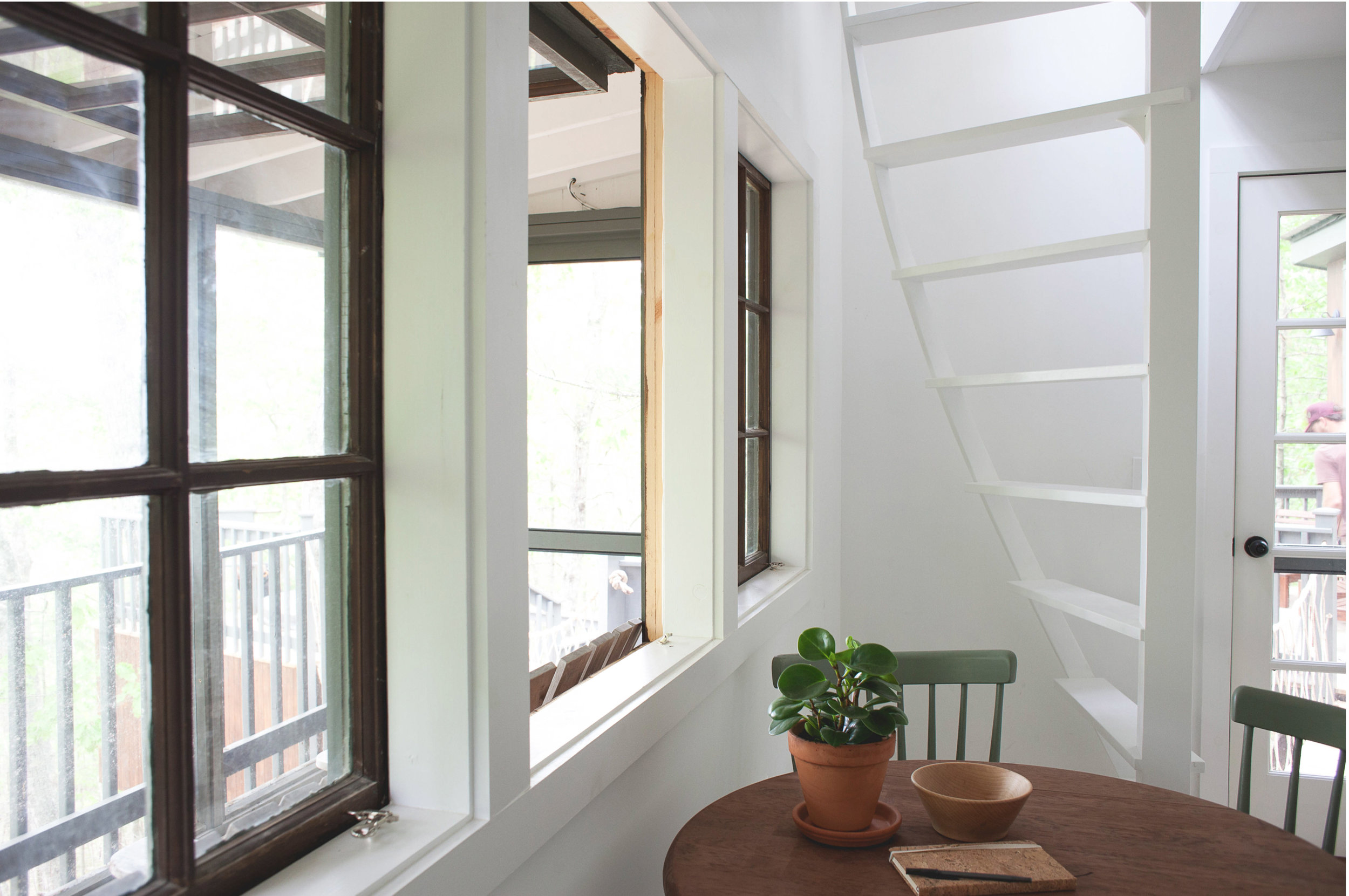 Treehouse Kitchen at Seguin Tree Dwellings. Vacation Rental in Georgetown Maine.