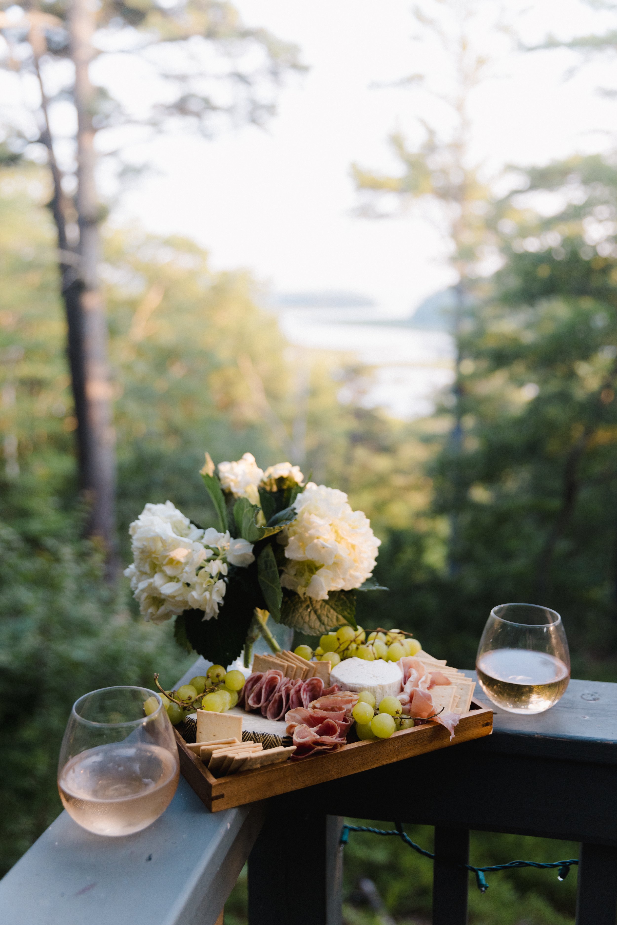 Treehouse View Georgetown Maine Wine Charcuterie