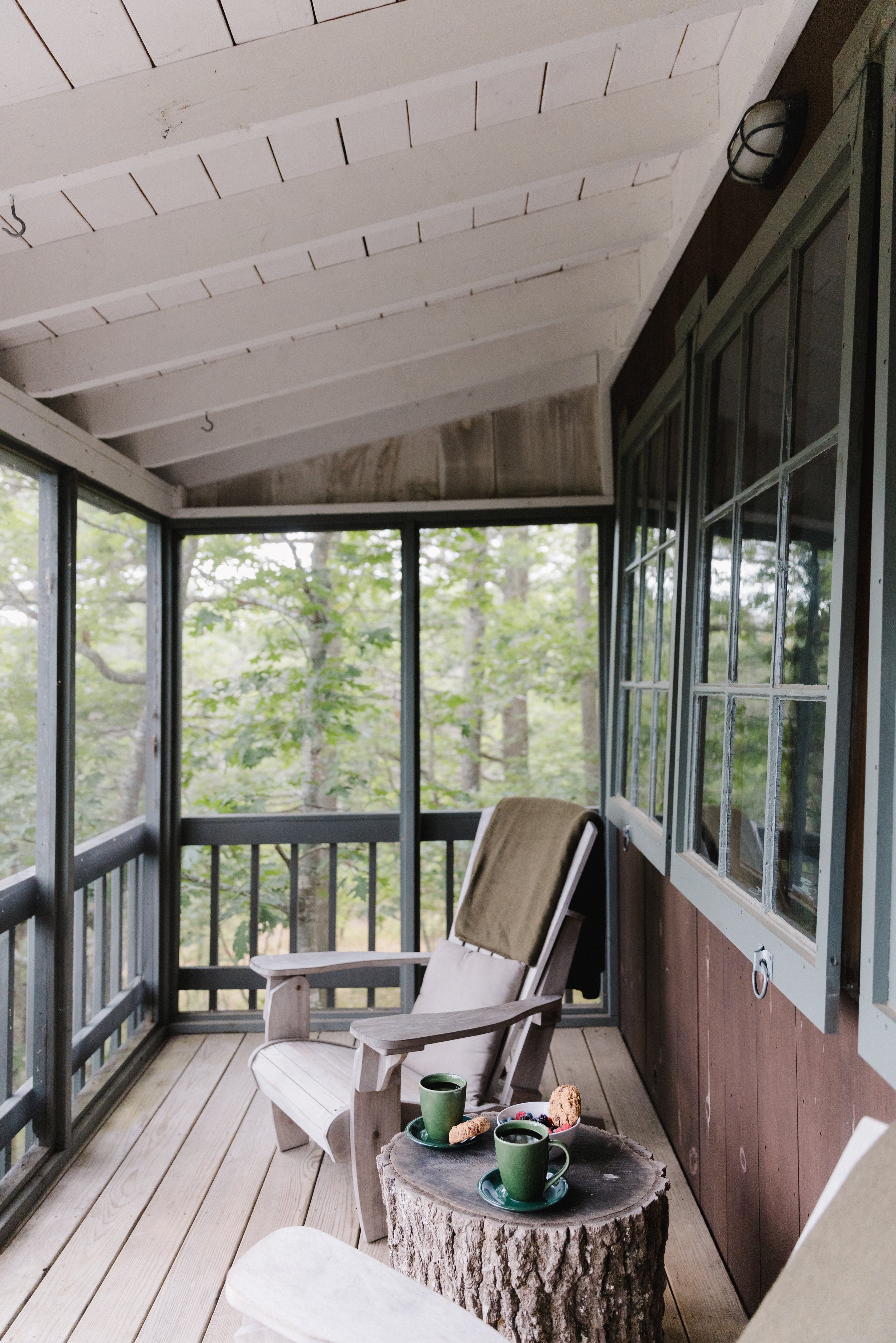 Treehouse Screened in Porch Seguin Tree Dwellings Georgetown Maine 