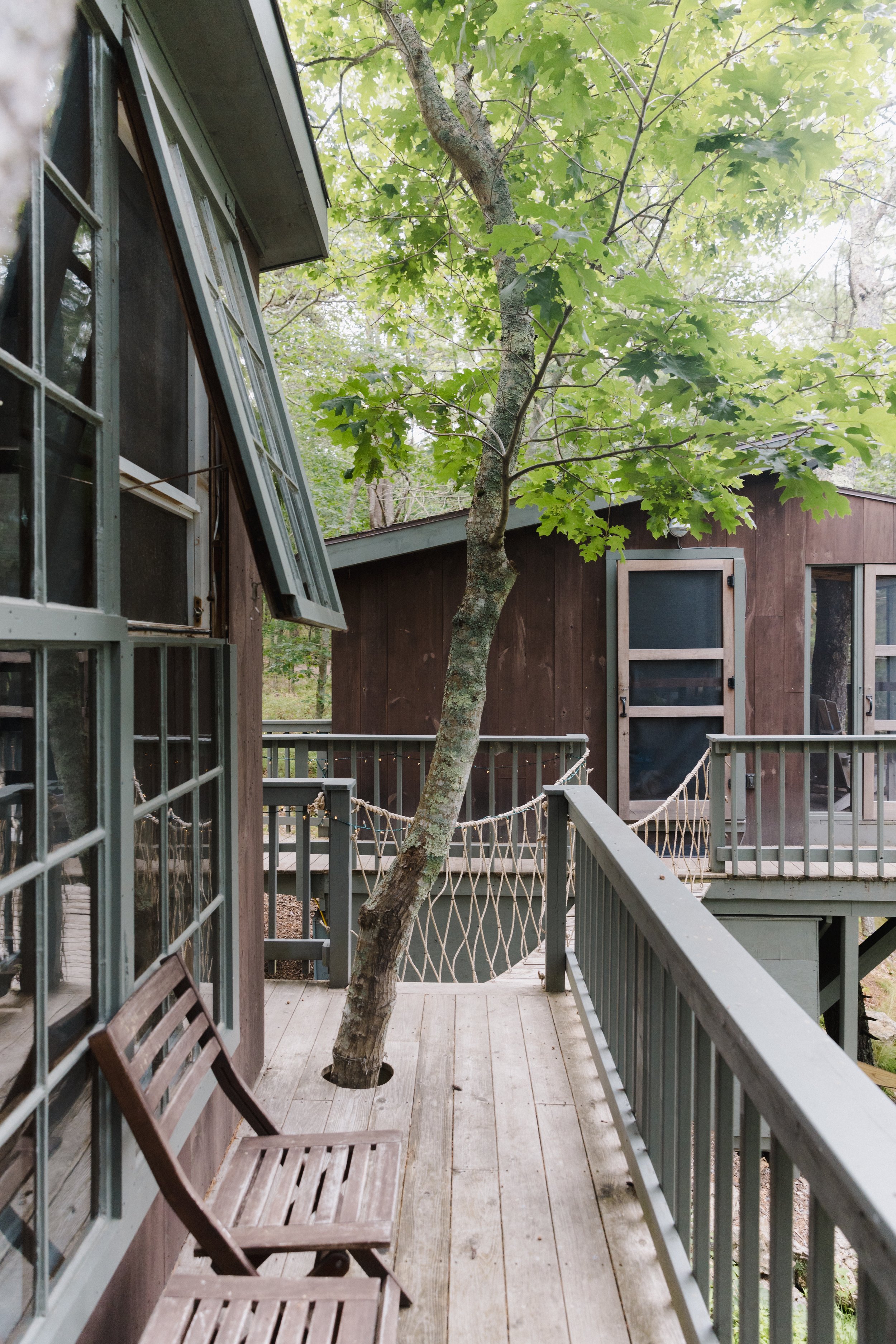 Seguin Tree Dwellings vacation rental rope bridge and balcony