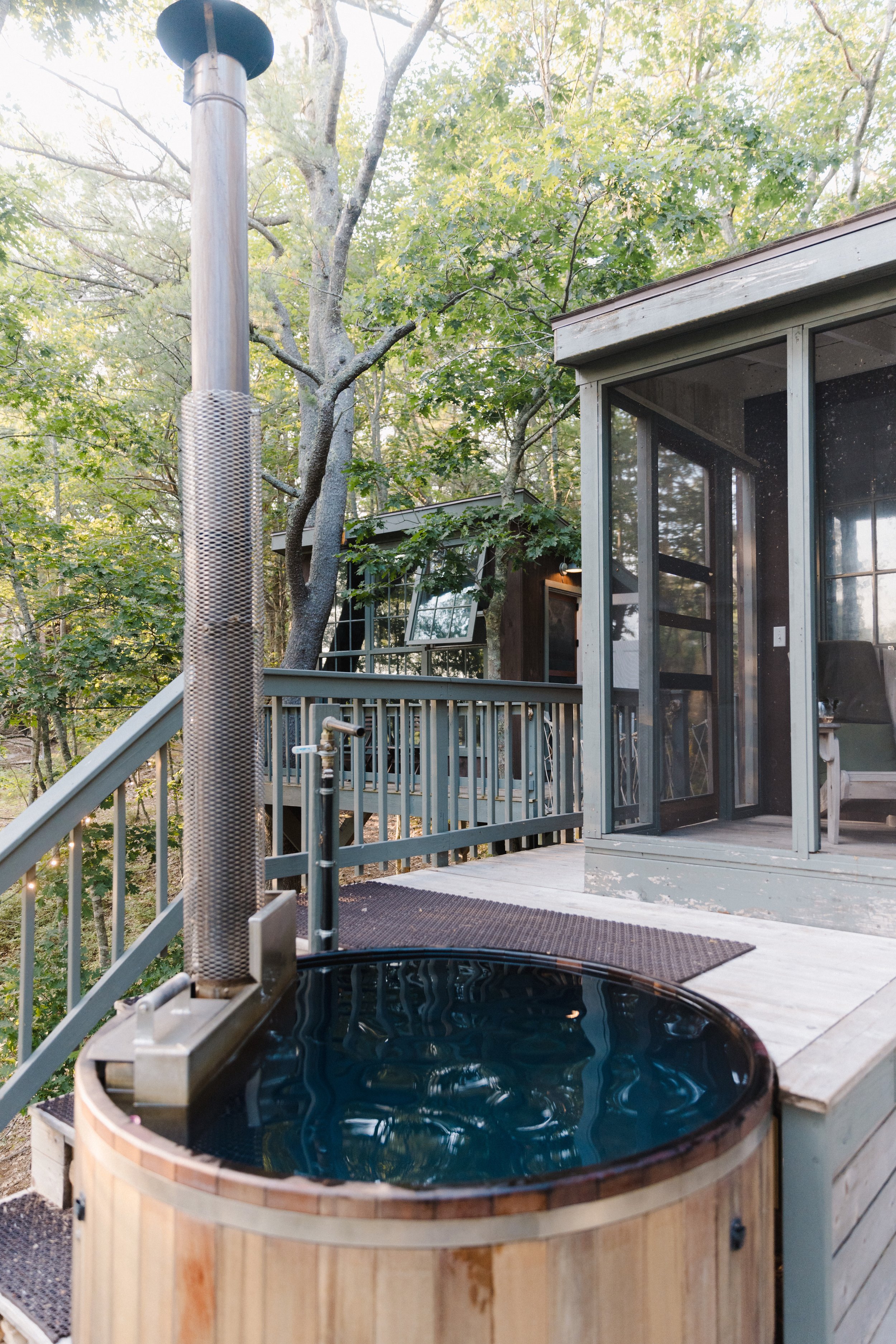 Seguin Tree Dwellings Hot Tub Georgetown Maine Vacation Rental