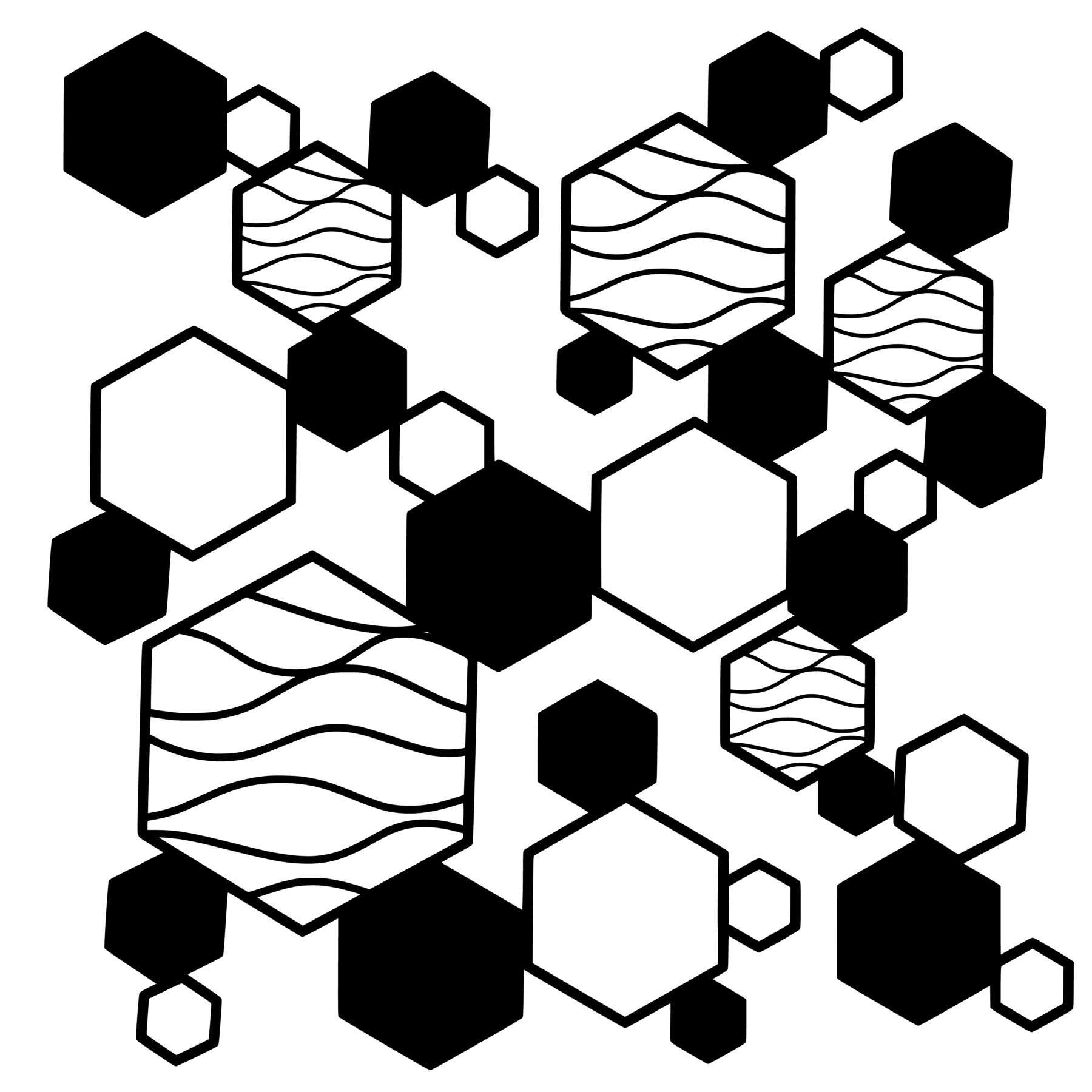 ""Digital"" Hexagon Love Cut File 