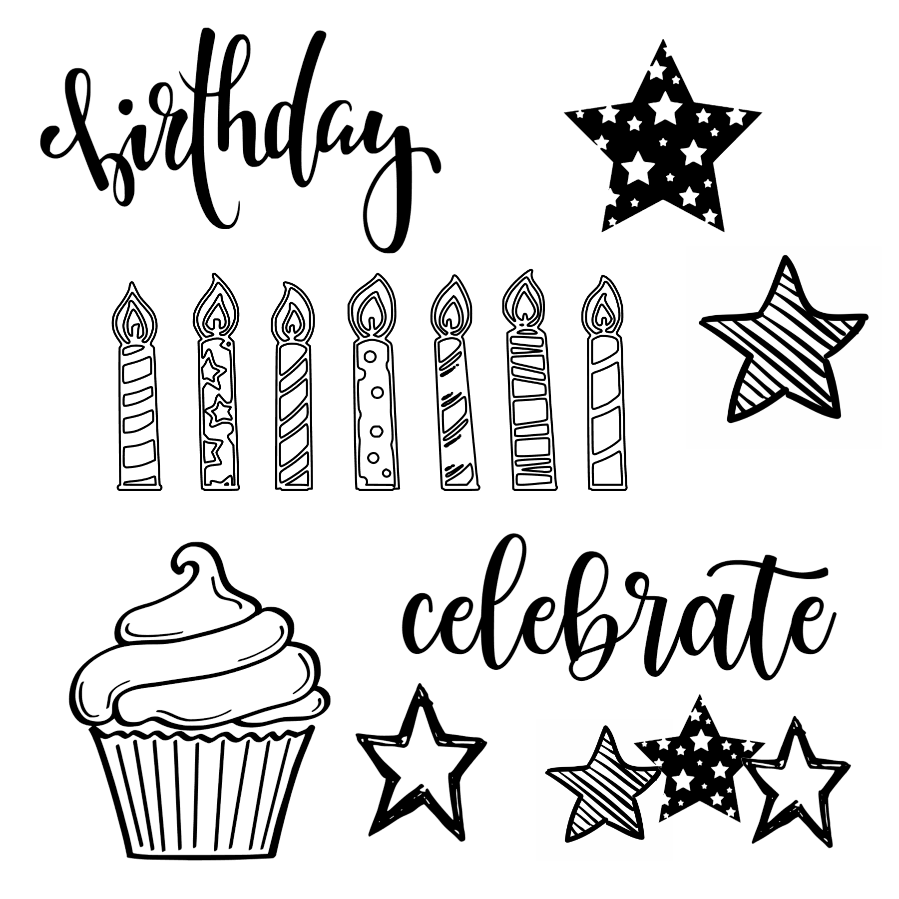 **Digital** Birthday Vibes Cut File Set 