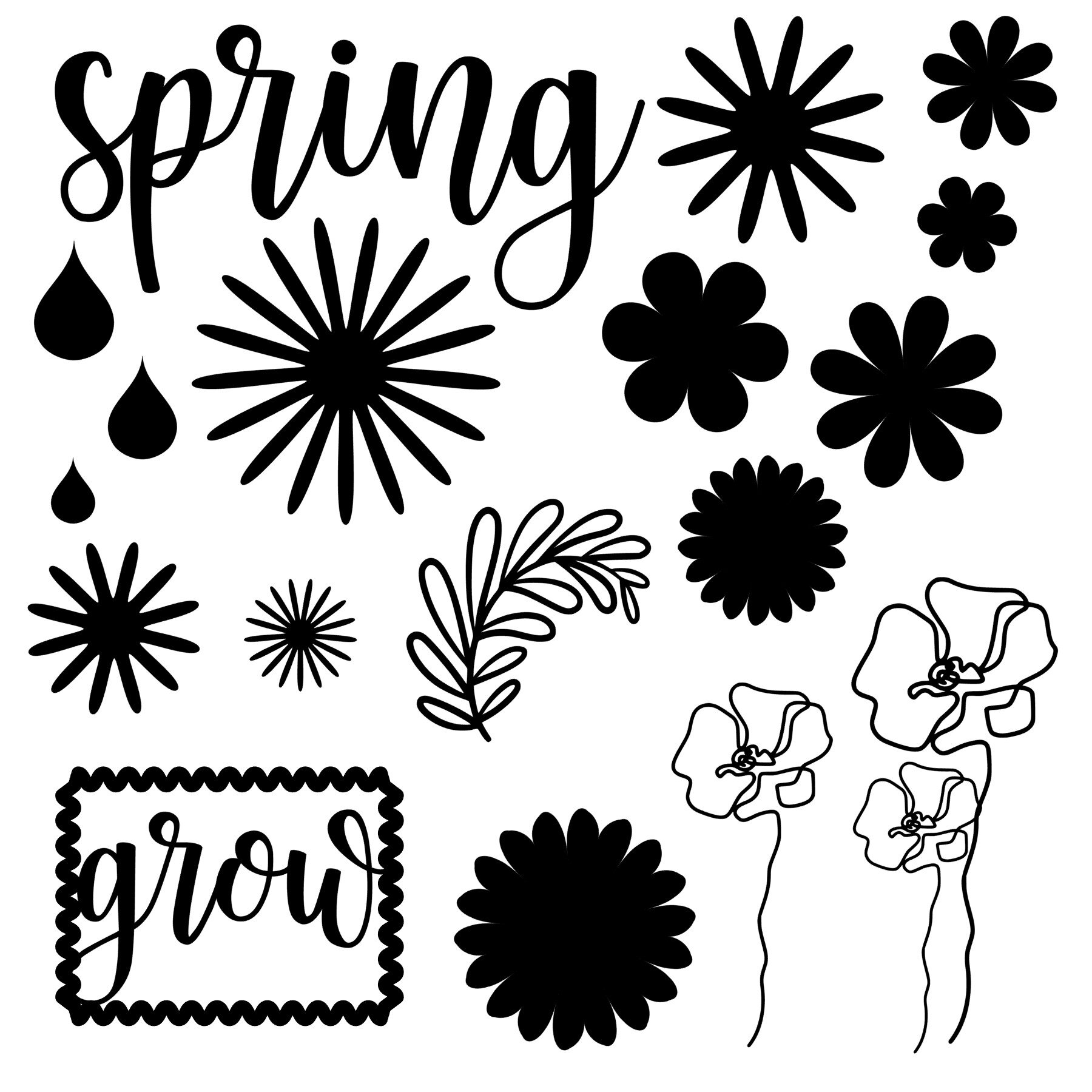 **Digital** Spring Flower Fun Cut File 