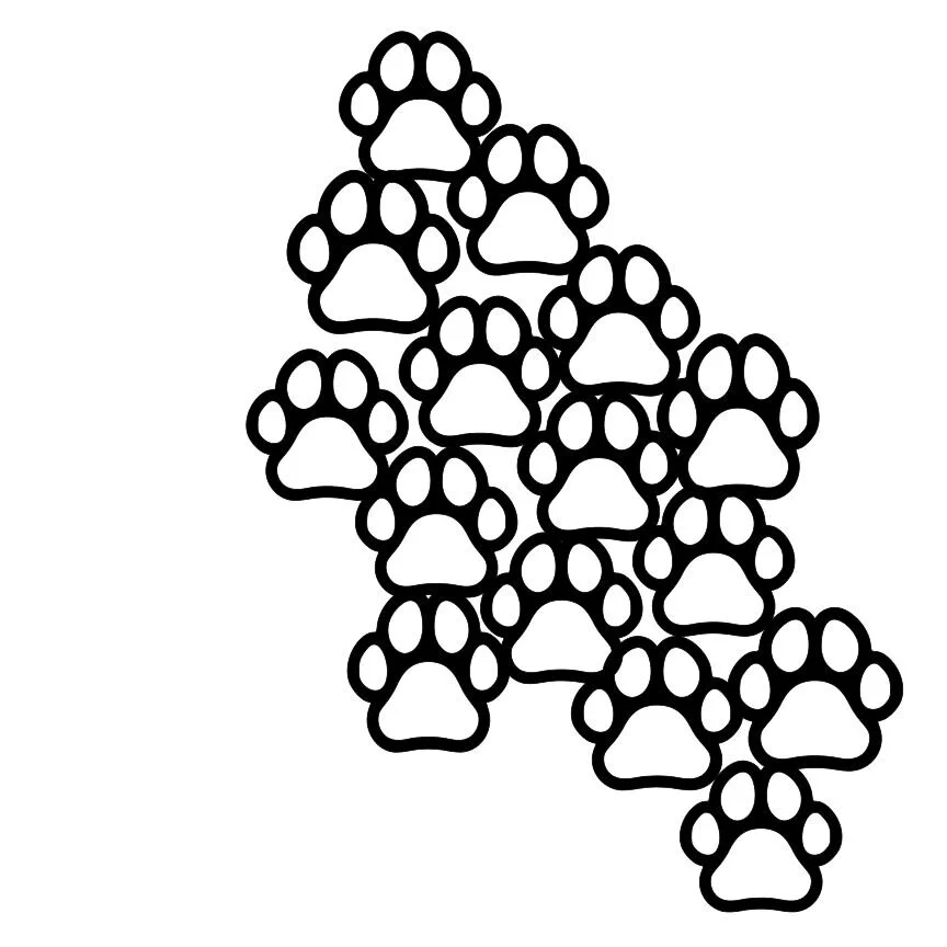 **Digital** Paw Prints Cut File