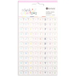 rosie s studio work of heart puffy alpha stickers redefined kreative