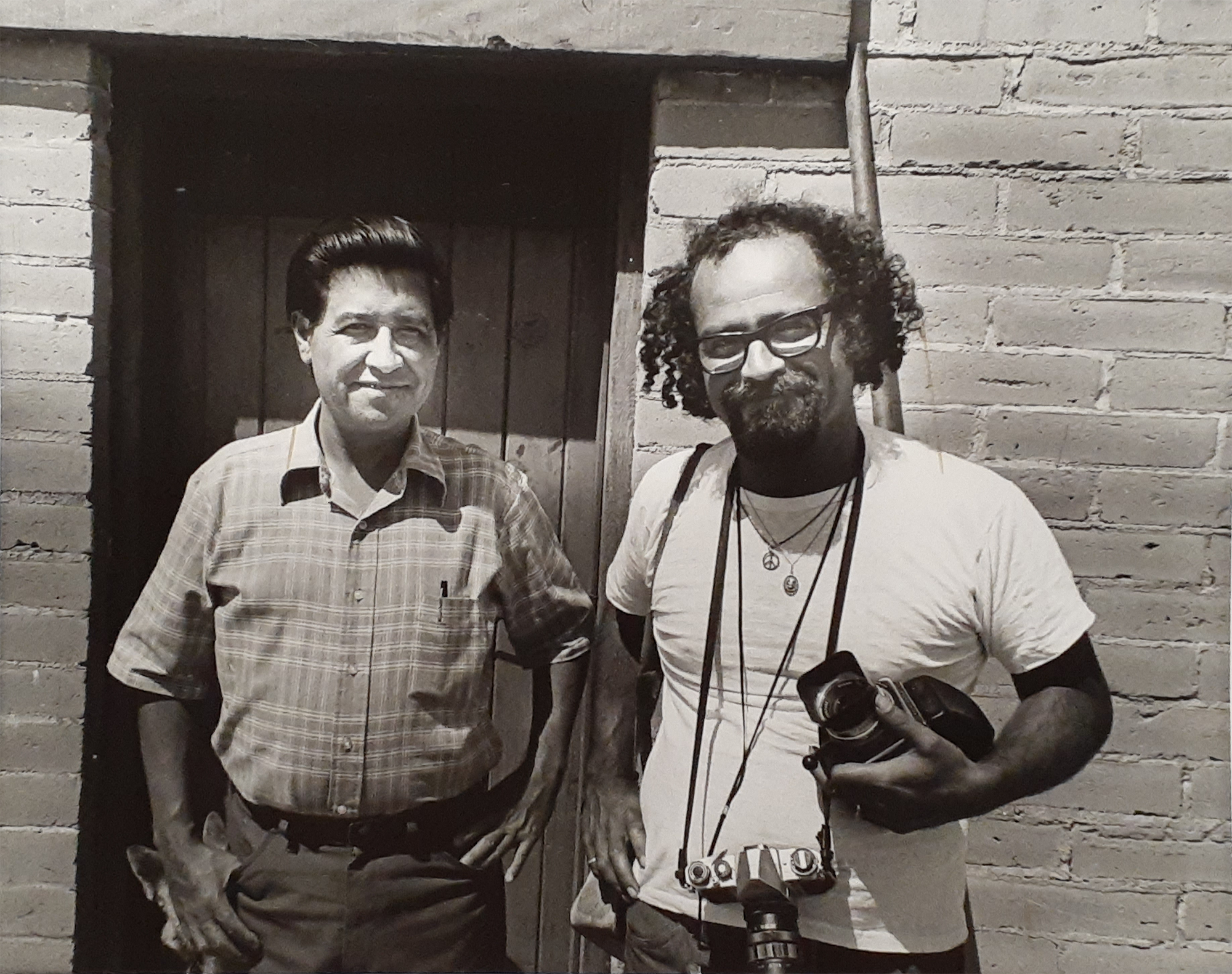 George Rodriguez with Cesar Chavez, Delano, CA 1969