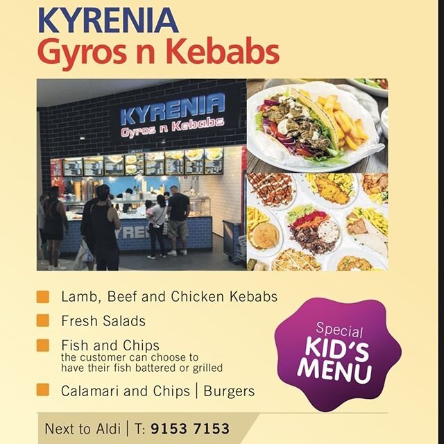 Feeling hungry and wanting fresh, tasty food?
Lunch or Dinner, try KYRENIA
#kebabs #fishandchips🐟🍟 #freshsalads #freshsaladsdaily #takeawayfood #riverwoodnsw #gyros