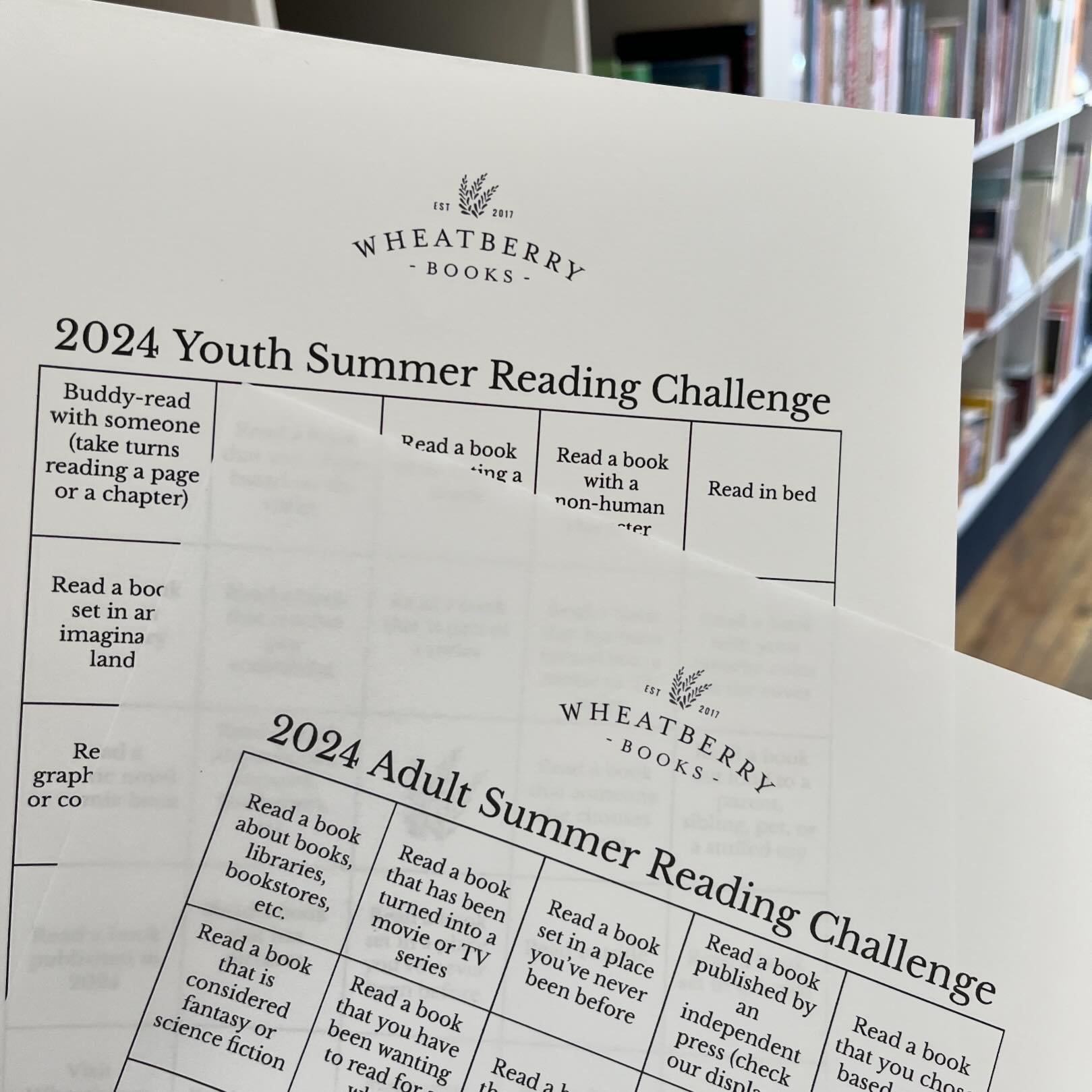 If you love our Summer Reading Challenges, you&rsquo;ll be glad to know that the Bingo cards will be available this Saturday (in the shop and online). We aren&rsquo;t big on rules, but there are a few things to keep in mind with the challenge:
📕 One