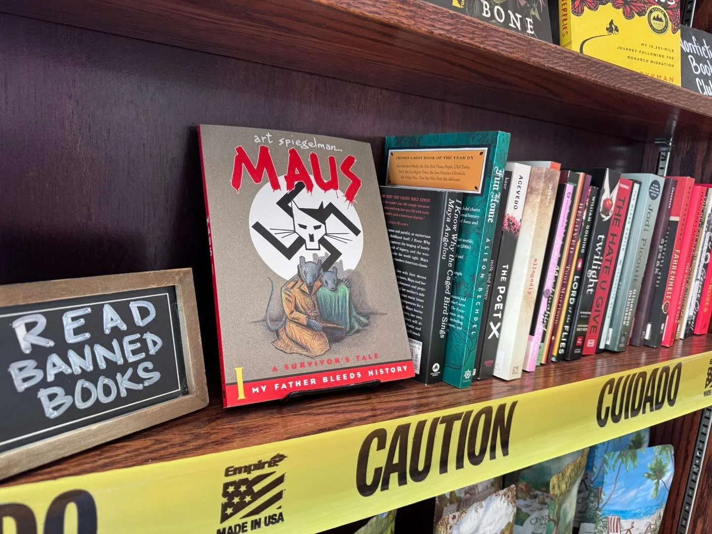 ⚠️ It&rsquo;s Banned Books Week! ⚠️ 
These books have been challenged, questioned, or even pulled from shelves &mdash; but they&rsquo;re still here, still speaking, and still worth reading.

Come see our display and grab one of these powerful stories