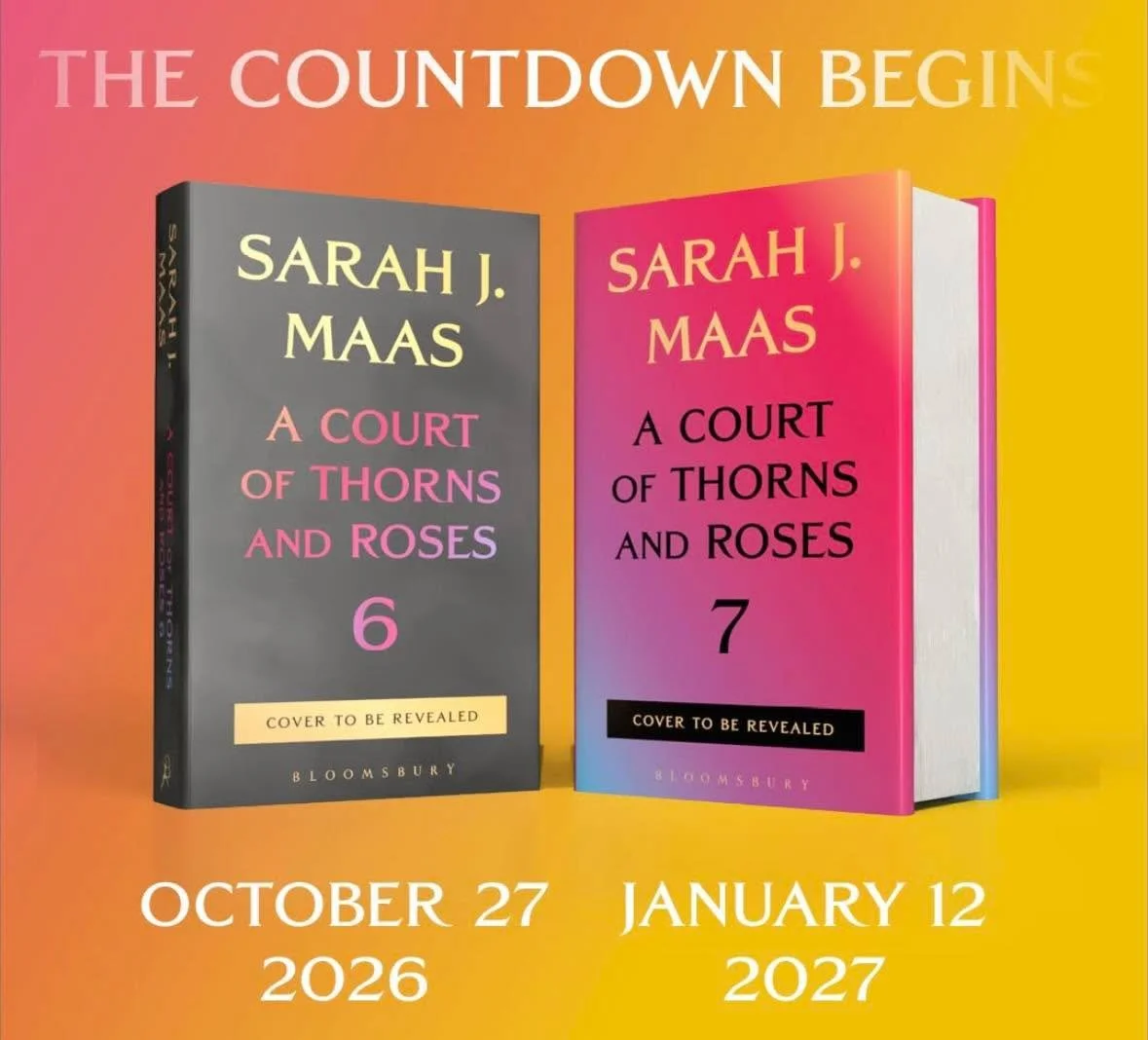 Did you hear? 📣 
Release dates for books 6 &amp; 7 in the much-loved series &ldquo;A Court of Thorns and Roses&rdquo; have been announced!
Author Sarah J. Maas broke the news yesterday - ACOTAR 6 and 7 are coming! 🌹 The next novel in the series wil