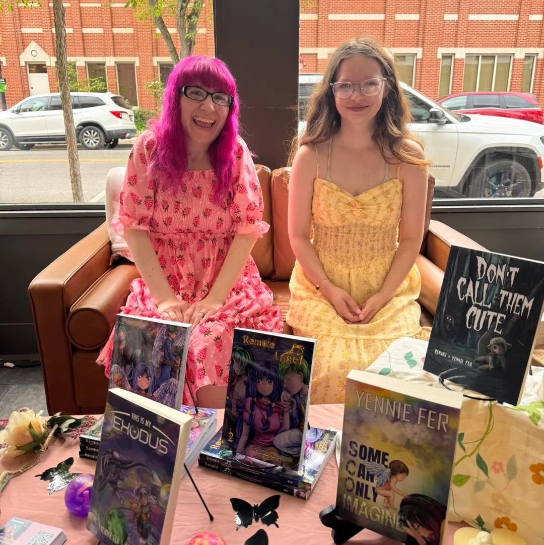 Love to support real human art? Author/artist duo Yennie Fer and Banunu are in the shop signing copies of all of their books today!