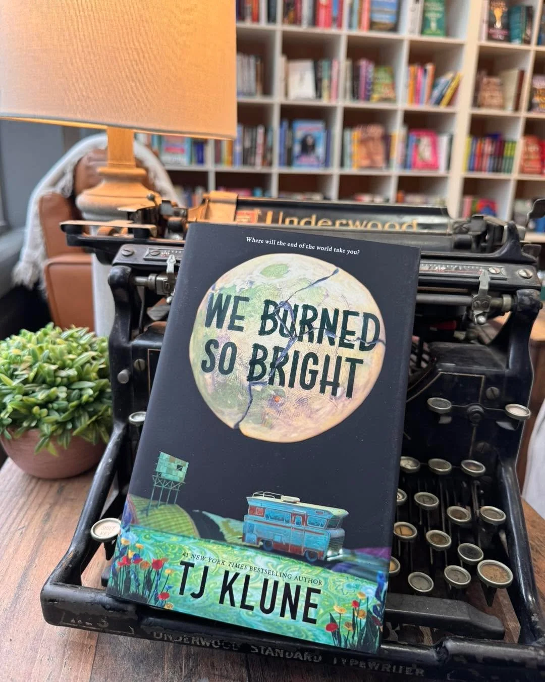 Copies of T. J. Klune&rsquo;s newest novel are on our shelves today! 
A comforting and compassionate end-of-the-world novel? No other author could pull it off quite like Klune. 🌖