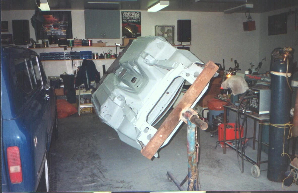 OK, now it's clean and on the spit. Now is the time to reweld all panels