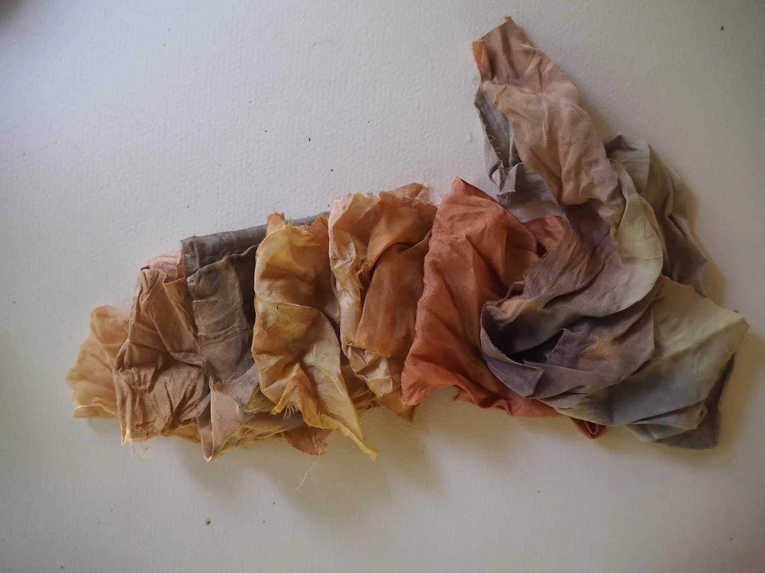 Naturally Dyed fabric - red cabbage, madder, loquat leaves, iron water. by Ellie Beck Petalplum .jpeg