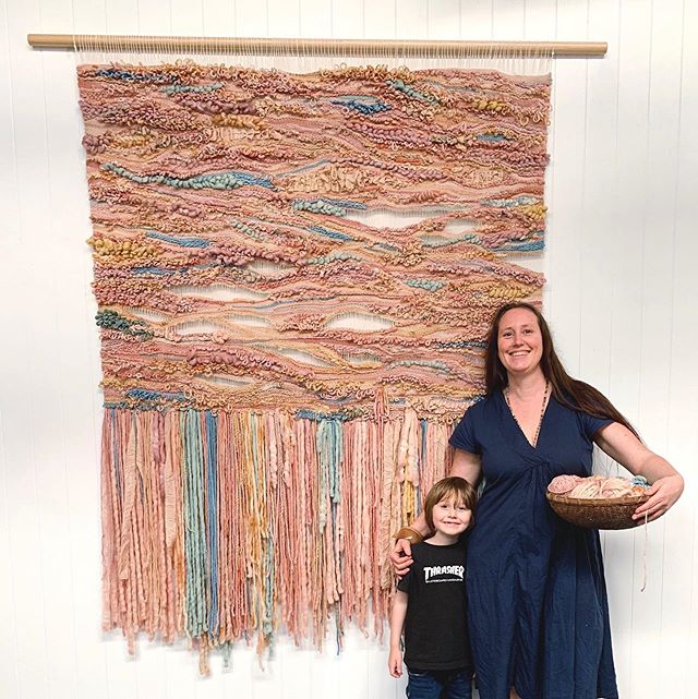 It’s been a week since I packed this piece up and sent it off to its new owners. Woah! This is the biggest weave I’ve ever created and golly did it take some hours (more than 100, including naturally dyeing all the yarn myself). ⠀
⠀
The stories in this wall hanging are about different people coming together. How we all have our own textures, hues, pasts, yet how we can be in the space and connect, share, join together. What happens when many people brings themselves to the space, and when we allow each other to speak their stories without it meaning our own stories are being overlooked or not important enough.⠀
⠀
Or otherwise it’s just some pretty yarn threaded through some warp strings 🤪😳⠀
⠀
My husband @deadwoodcreative made me a custom sized loom. I used Australian cotton from @string_harvest as my warp. And Australian wool from @mollydale_yarns, with some small sections of vintage kimono silk as well. ⠀
⠀
Natural dyes are : indigo, madder, loquat leaves, avocado seeds, golden rod flowers, brown onion skins. ⠀
⠀
** This little boy was a bit sad I sent this weave away, and asked me to make one for him.... it sure makes me happy when my family loves what I create 💓