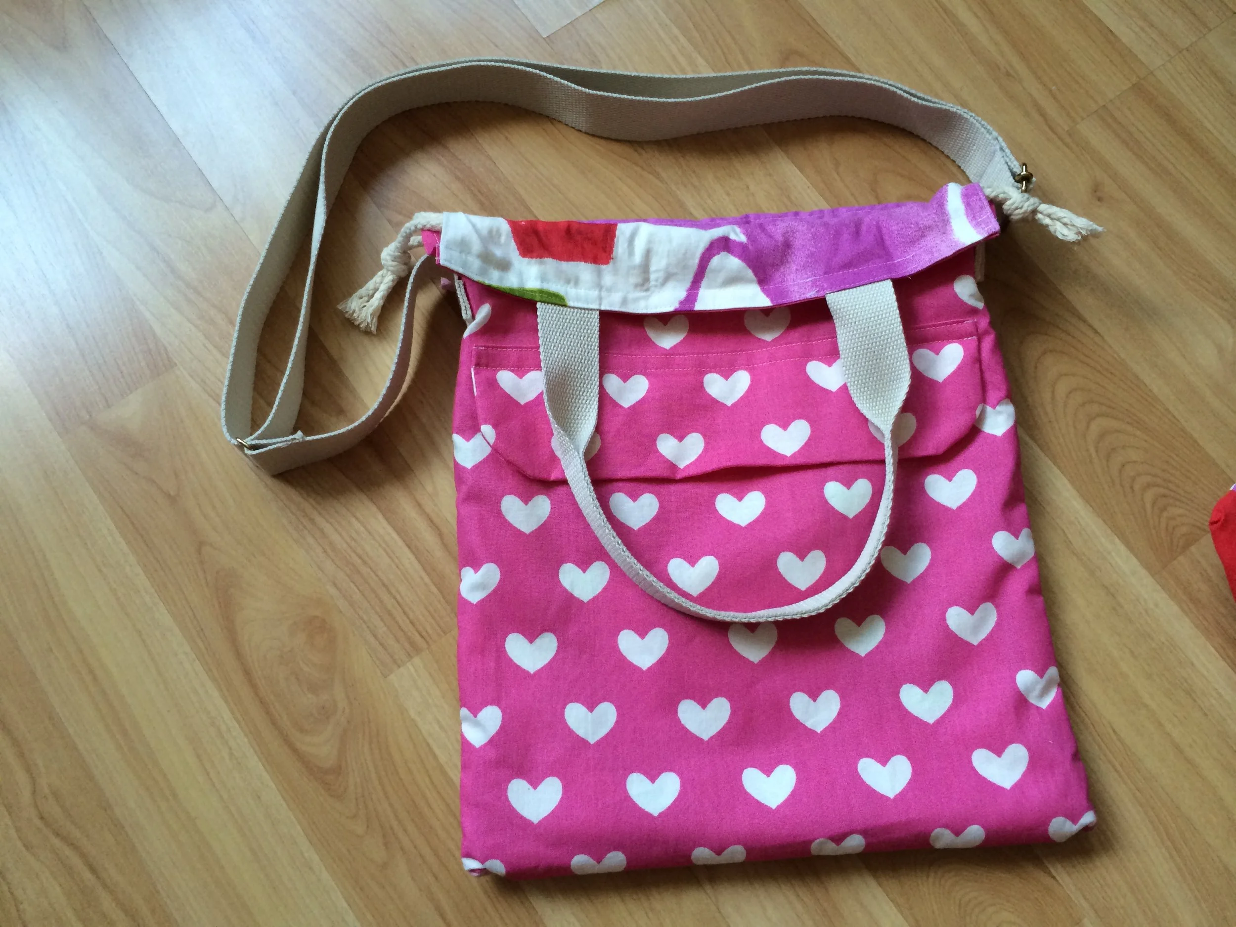 if you choose to fold down the top, revealing the inner lining