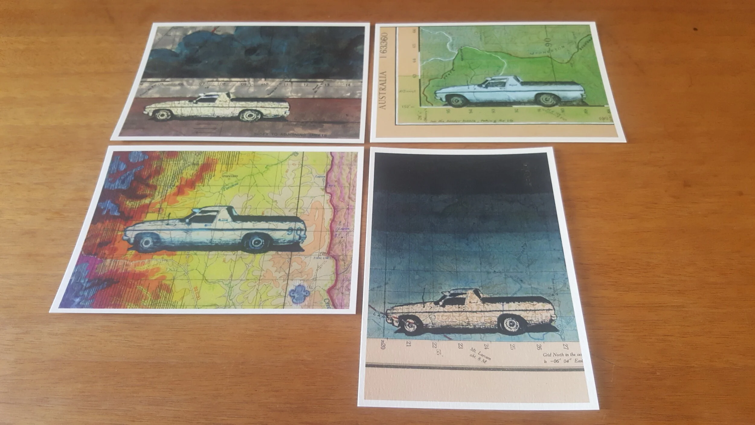 Set of 4 HQ Ute postcards