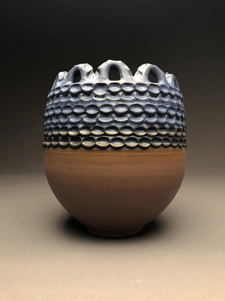 Blue Coiled Vessel