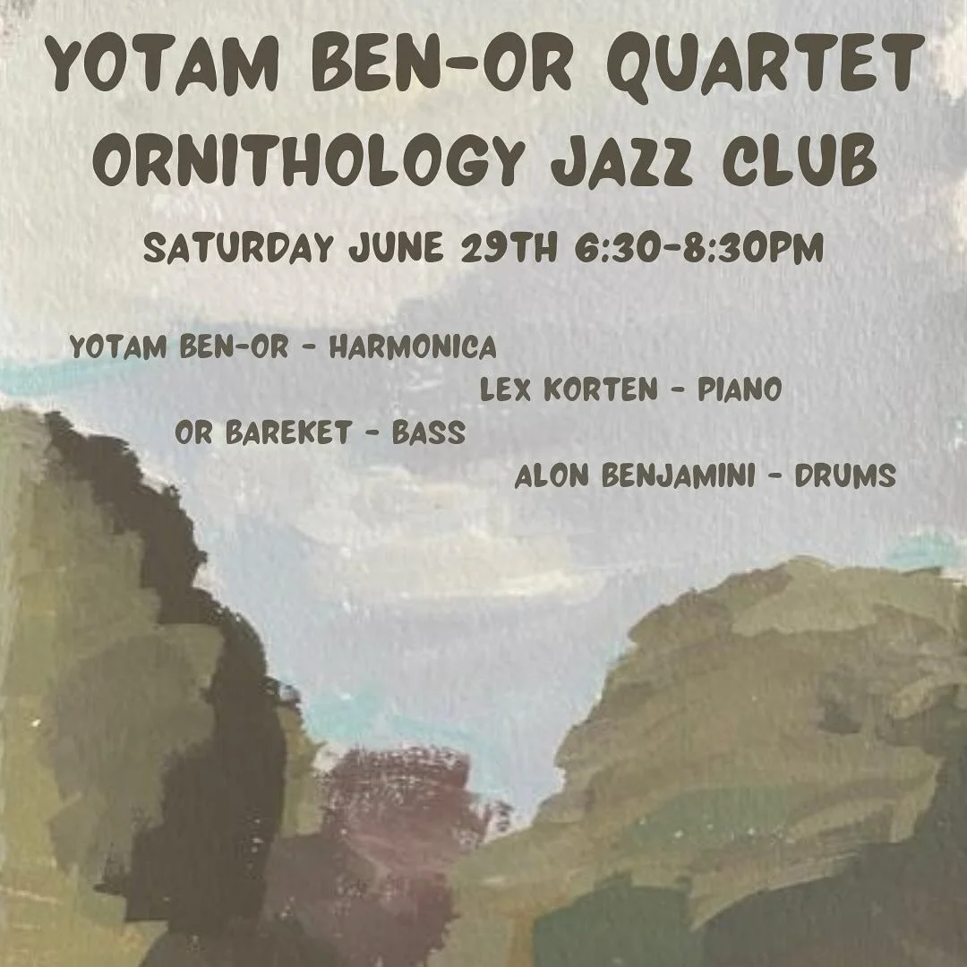Playing my music with a killing band this Saturday the 29th @ornithologyjazzclub at 6:30pm! With @lexkorten @orbareket @alonbenjamini .
🖼️ by @carmelbenor 
#harmonica #harmonicaplayer #livemusic #ny #nature #brooklyn