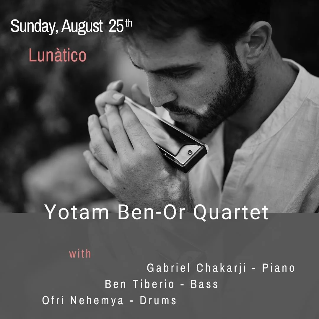 Bringing my quartet to @barlunatico next week! With my brothers
@gchakarji 🎹
@bentibs 🎻
@onehemya 🥁
Please join us, it&rsquo;s gonna be fun!
#harmonica #harmonicaplayer #livemusic #music #nyc #yotambenorquartet #bass #drums #piano