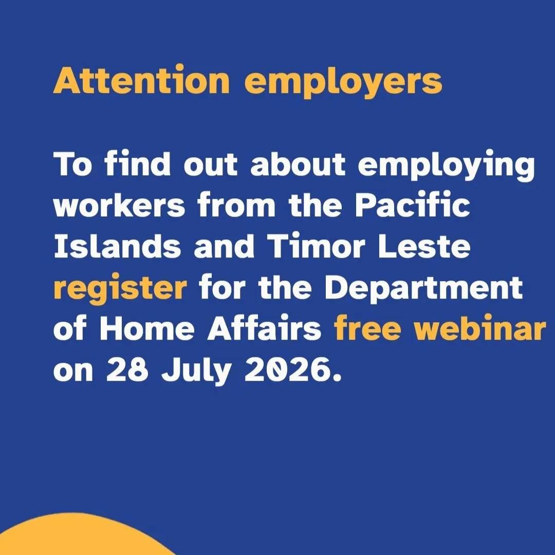 Webinar: Employing Overseas Workers from the Pacific Islands and Timor-Leste