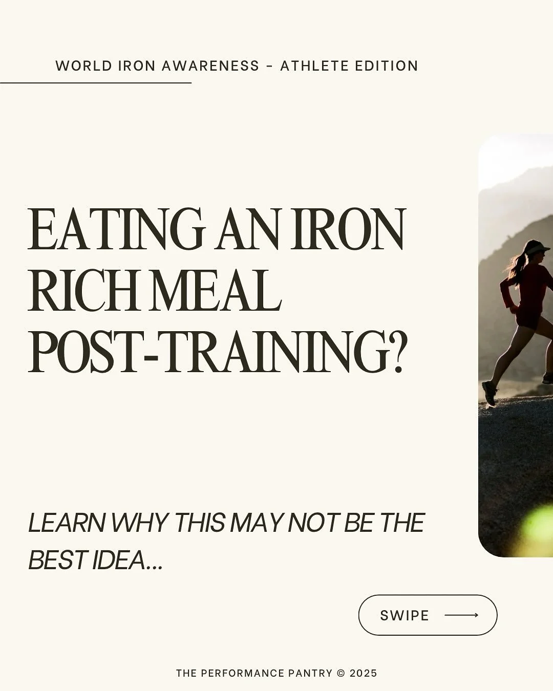 Eating an iron rich meal post training in the hopes of it helping boost your ferritin levels? 🤞🤞
This may not be the best time! 
You may not be absorbing it…🫣❌
Iron absorption is regulated by a hormone called Hepcidin. Levels of hepcidin