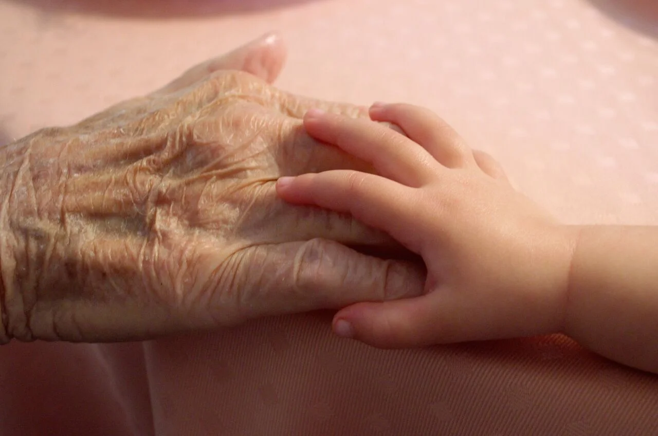 Papa at age 90 with Linde at age 1.
