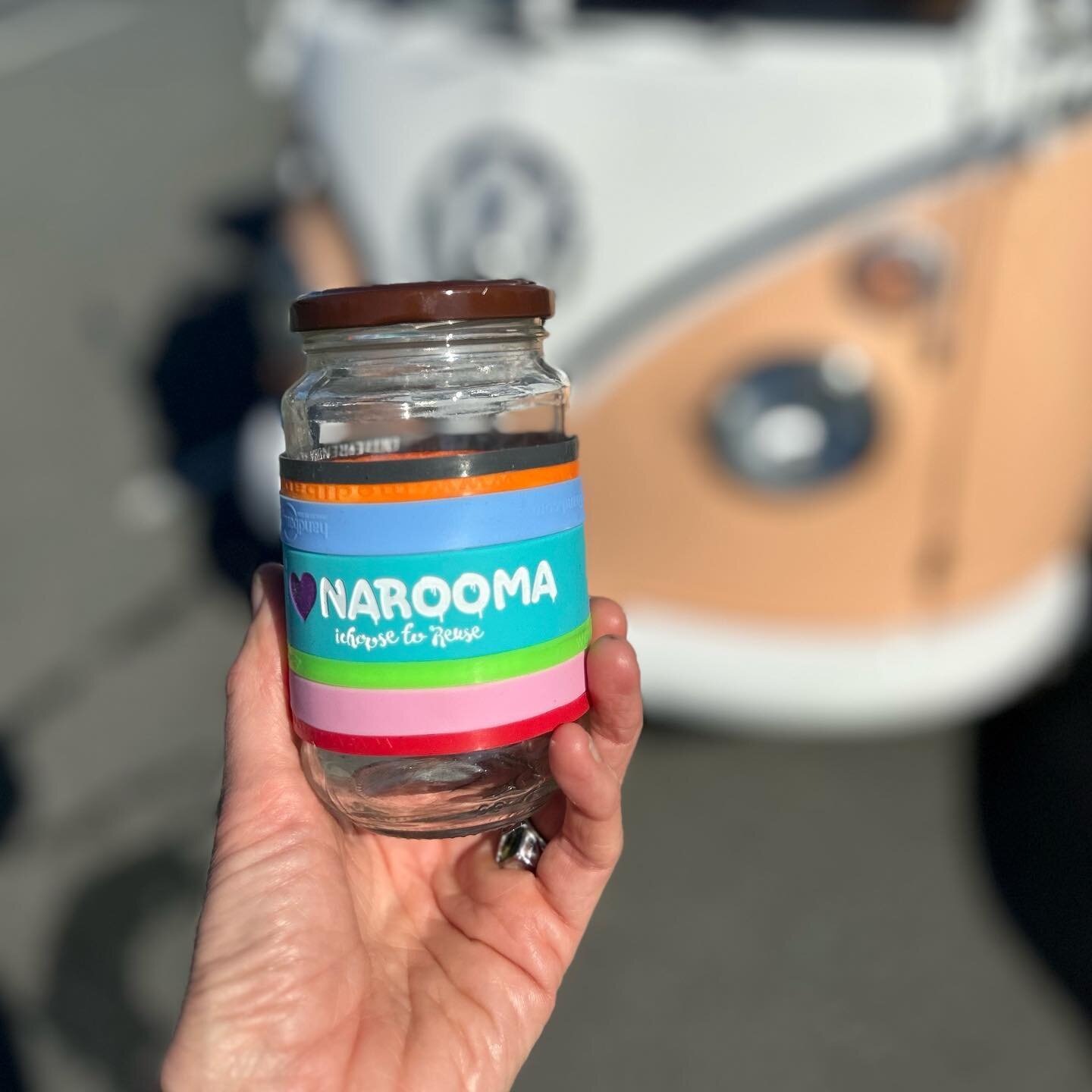 Something for mum? Get a colourful keepie cup, personalised with her fave brew - upcycled coffee jars, with silicon bands diverted from landfill (@handband ) available from @sbcnarooma - @responsiblecafes #imnomug #choosetoreuse #jarwars #mugshot #re