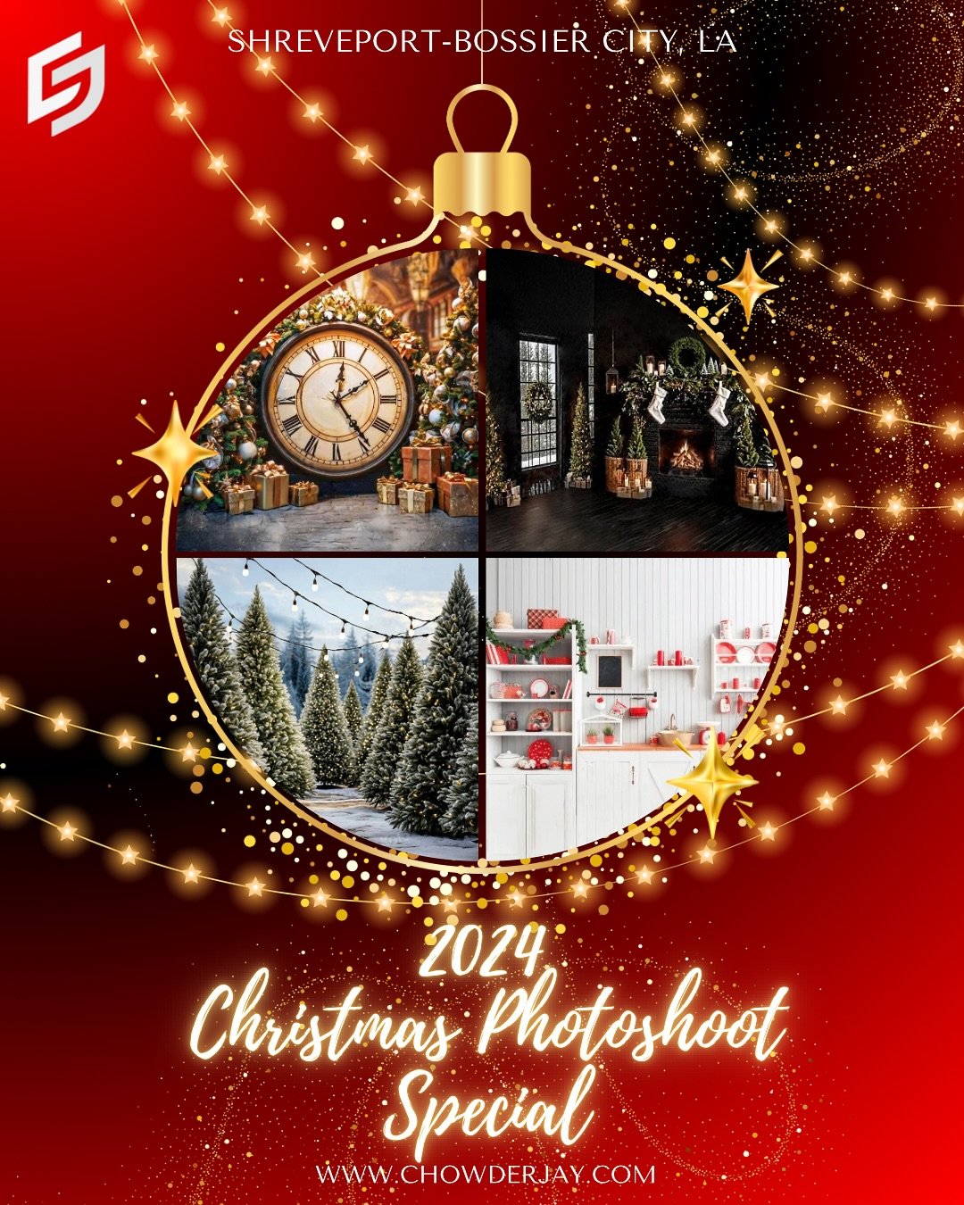 I've opened up bookings for my Christmas Special! This SALE ends next week on Friday 11-15-2024 at 11:59PM.
There are the 4 setups for you to choose from! 2 to go with formal dressy attire and the other 2 backgrounds are perfect for pjs.
Shoots dates
