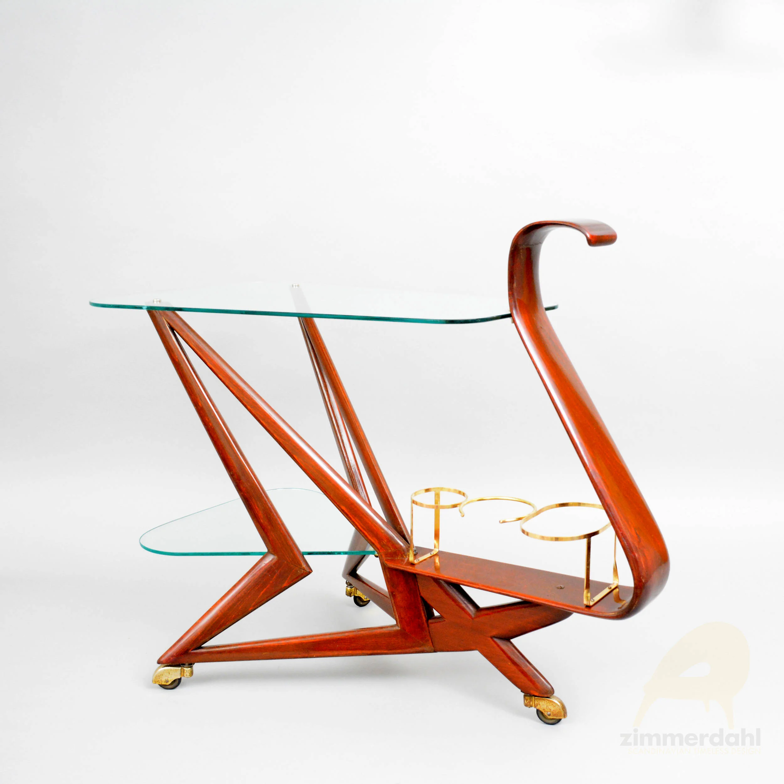 Elegant Serving Trolley by Cesare Lacca, Italy. 1950-60s