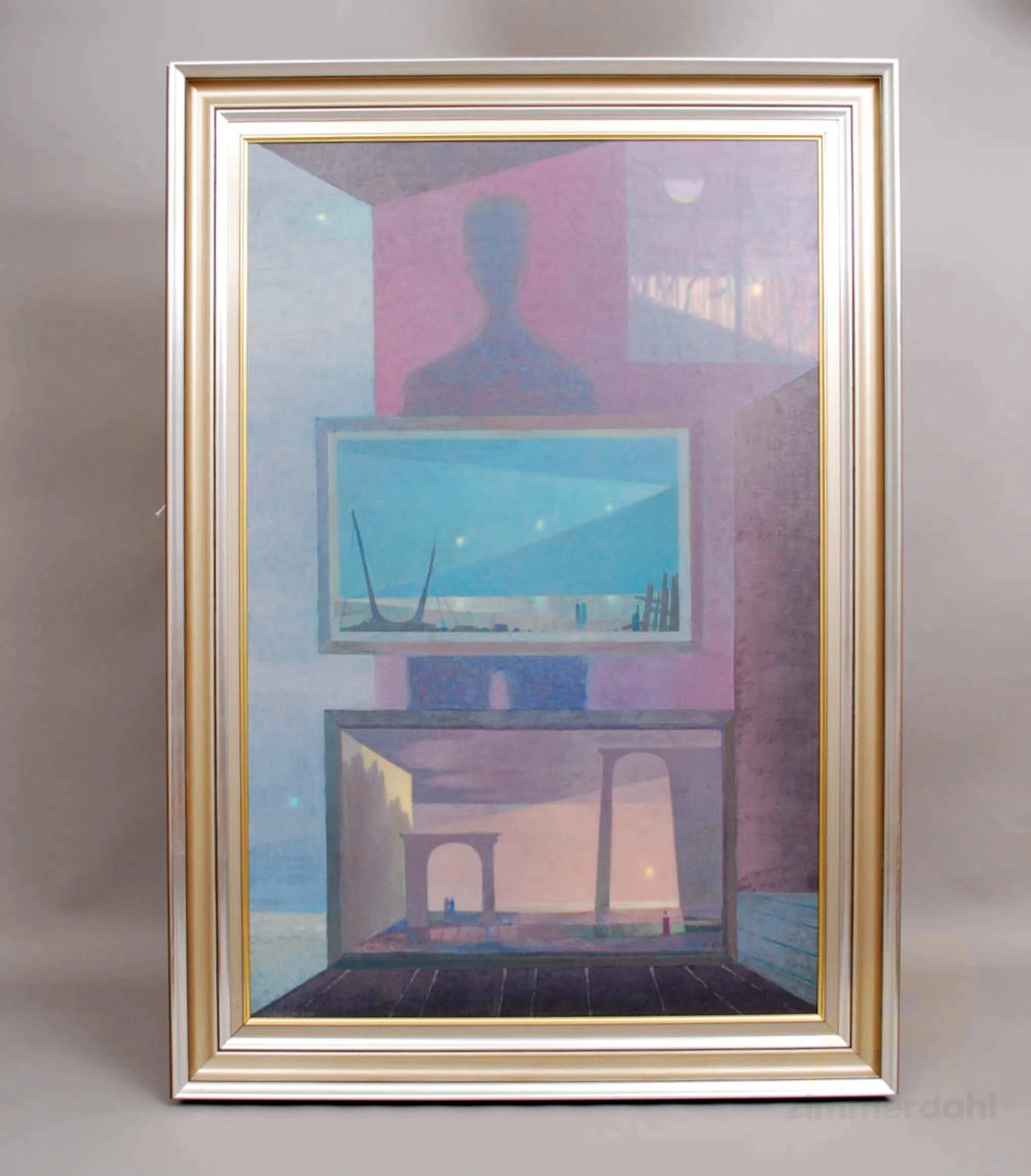 Painting oil on canvas by Sven Jonson, Halmstadgruppen, Sweden
