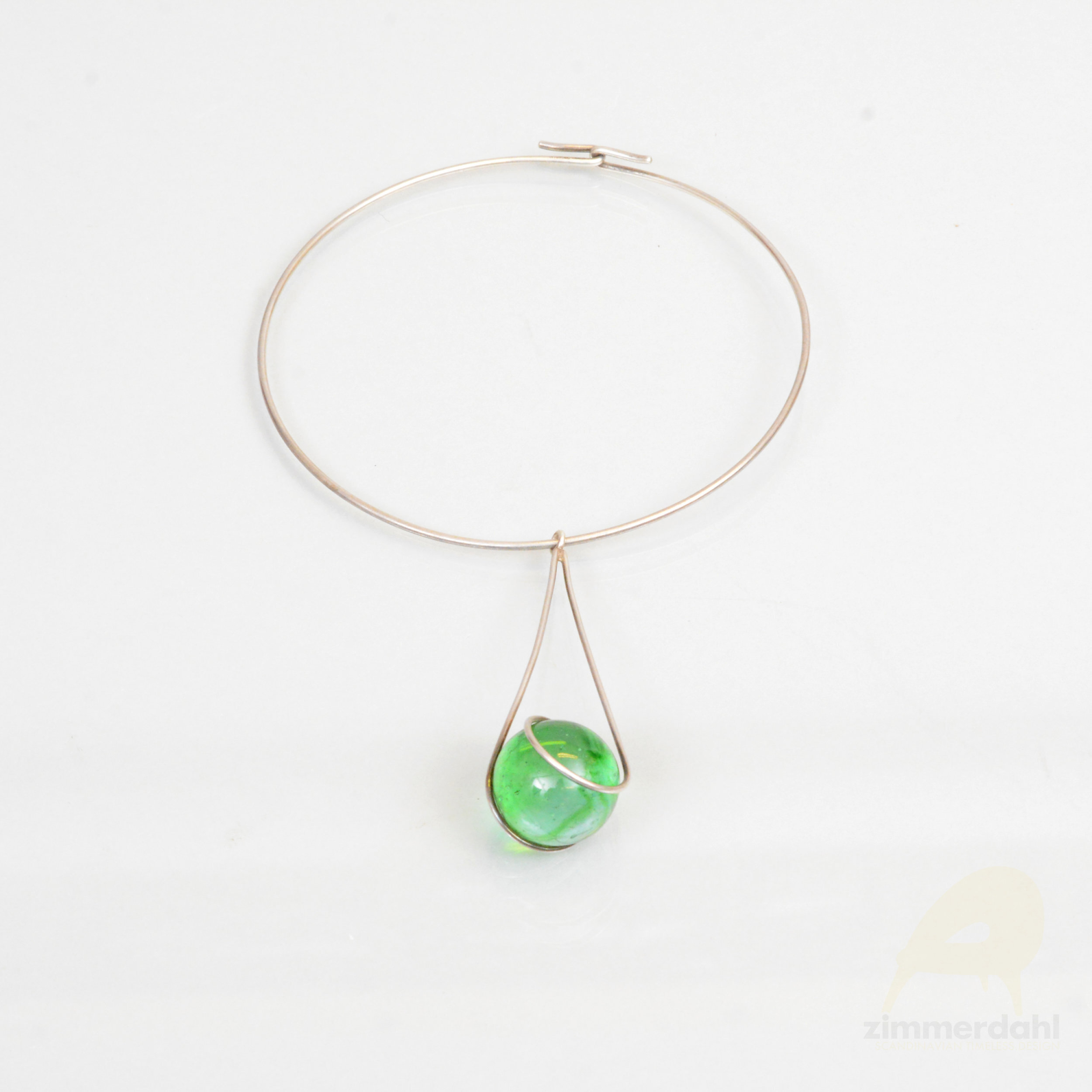 Silver Neckring with Pendant by Bent Knudsen, Denmark