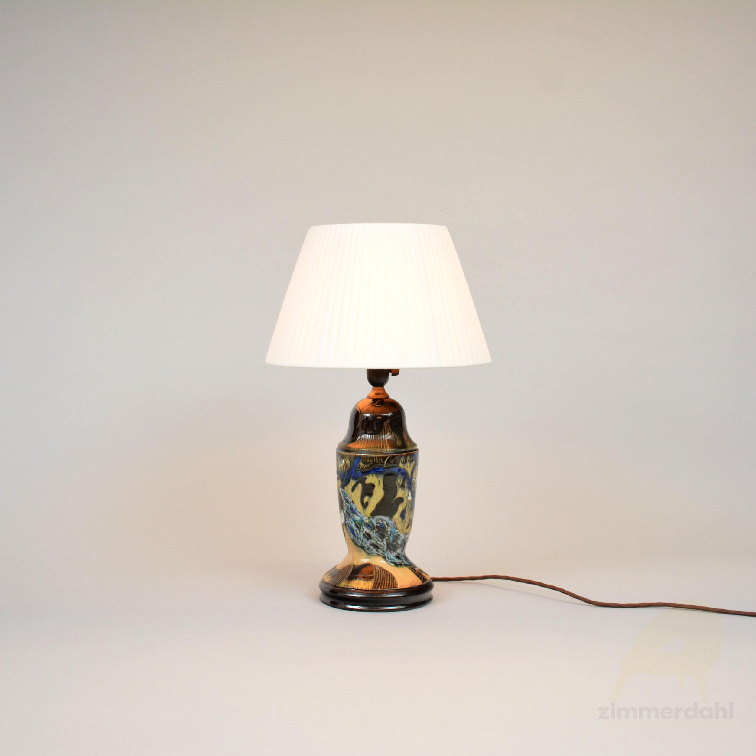 Art Nouveau Earthenware Table Lamp for Möller &amp; Bögely, Denmark