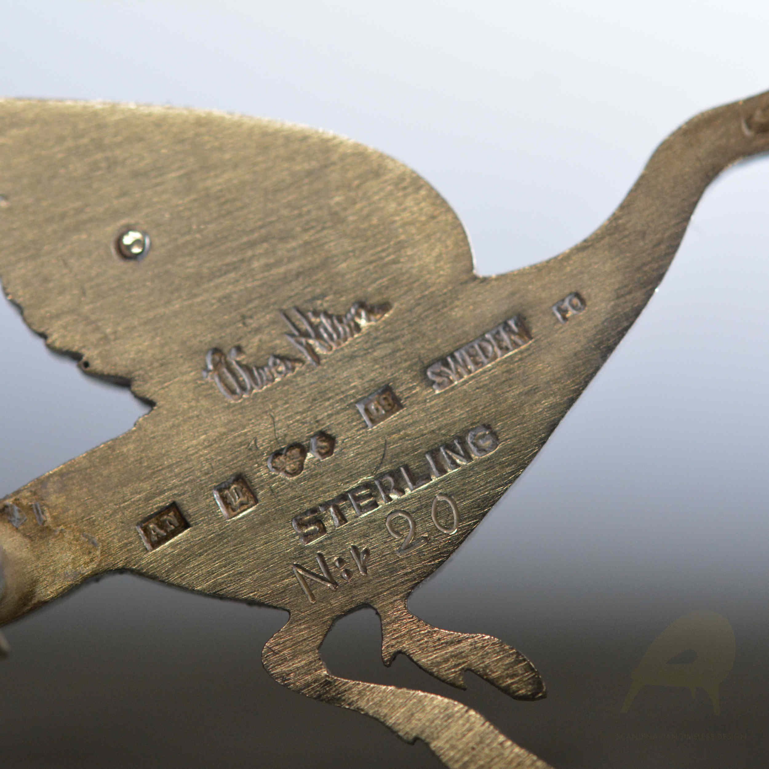 JE 0371 04 Brooch Silver Goose Wiwen Nilsson Sweden Scandinavian Timeless Design.jpg
