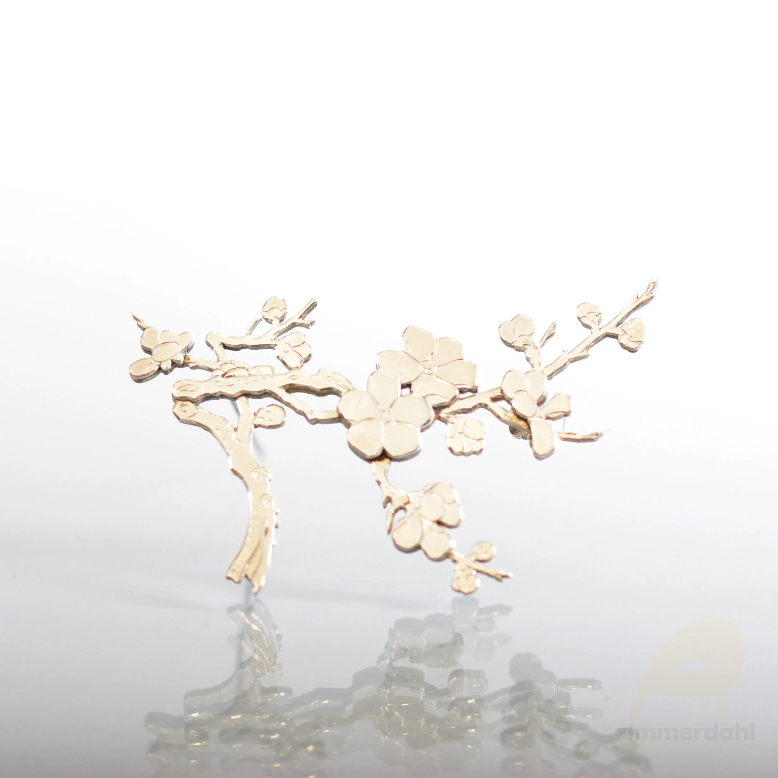 JE 0372 01 Brooch Silver Cherry Blossom Branch Wiwen Nilsson Sweden Scandinavian Timeless Design.jpg
