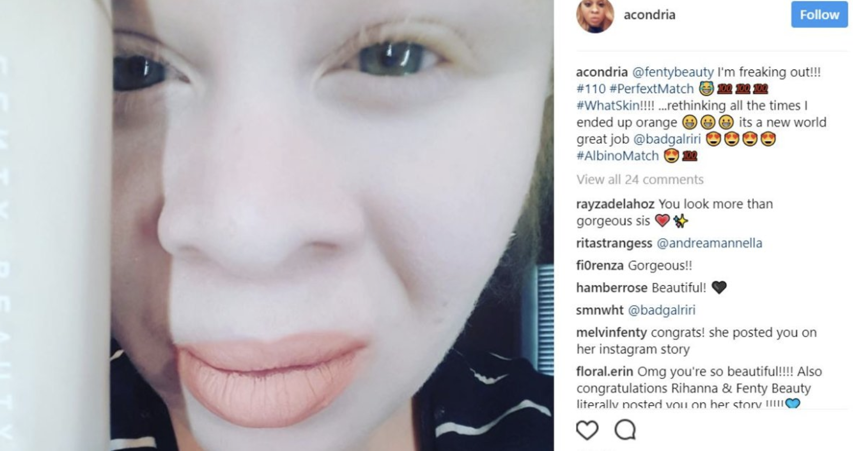 Krystal Robertson posts to @badgalriri 