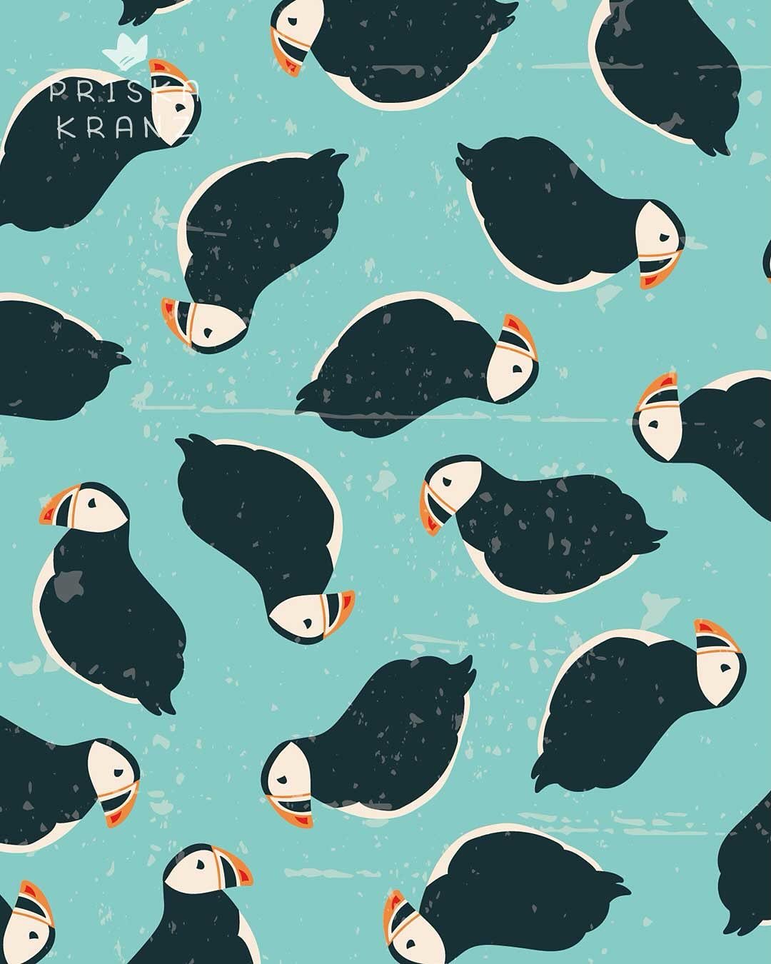 Puffins tossed for the Blender Bonanza Challenge by @powersellersacademy 🩵 A lovely puffin photo during our stay in Norway inspired me to create this pattern. It wasn&rsquo;t the right time of year to see puffins in the wild, so they are still on my