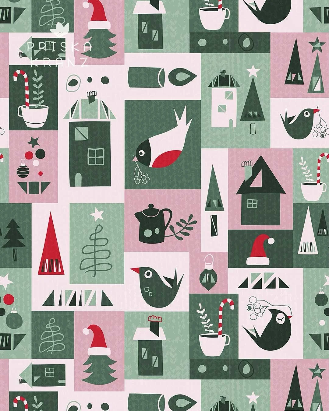 When it was over 30&deg;C outside, I gave last year&rsquo;s pattern a fresh update 🌲 Which version do you love more, 1 or 2?
.
#spoonflower #spoonflowerartist #spoonflowerdesigner #patterndesigners #patterndesign #surfacepatterndesigns #surfacepatte
