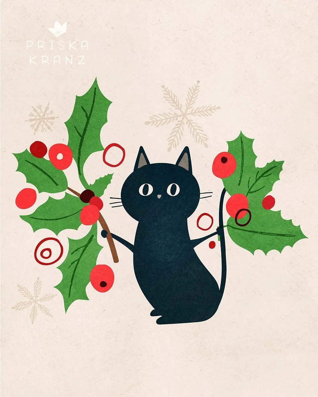 Collecting holly 🌿 for prompt 7 of #jehanestwelvedays by @jehane_ltd and her wonderful artists ✨
.
#jehanestwelvedays2025 #surfacedesigner #surfacedesigns #cuteartstyle #cuteartworks  #illustrationforkids #printdesigns #kidlitillustrations #vectorar