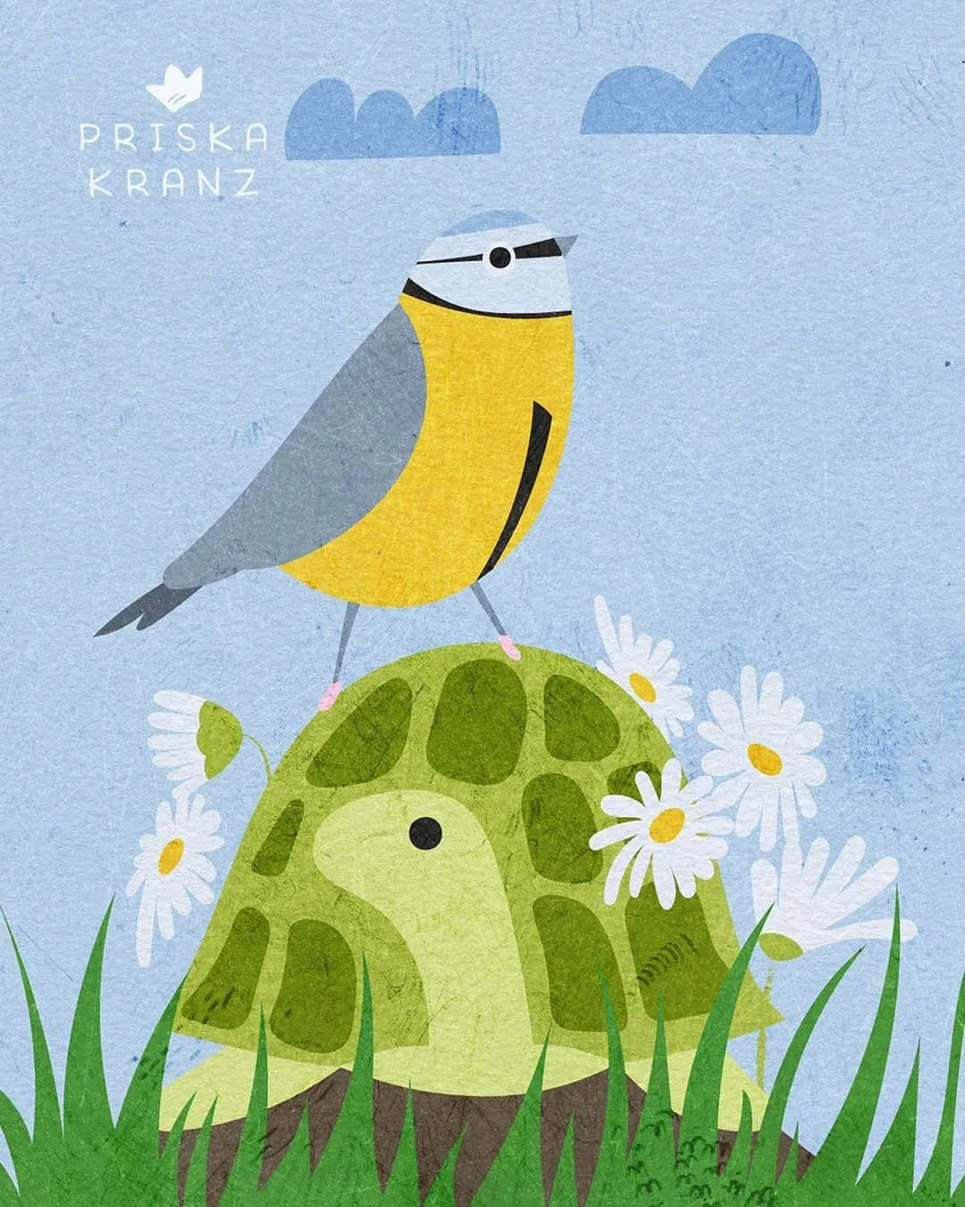 When the turtle wakes up, spring isn&rsquo;t far away 🌱🌸Daisies &amp; tit to welcome the season, and to join the lovely drawing challenge by Sophia @studio_umi 💛
.
#birdillustrations #springillustration #zeichnenmitstudioumi #drawingchallenges #cu