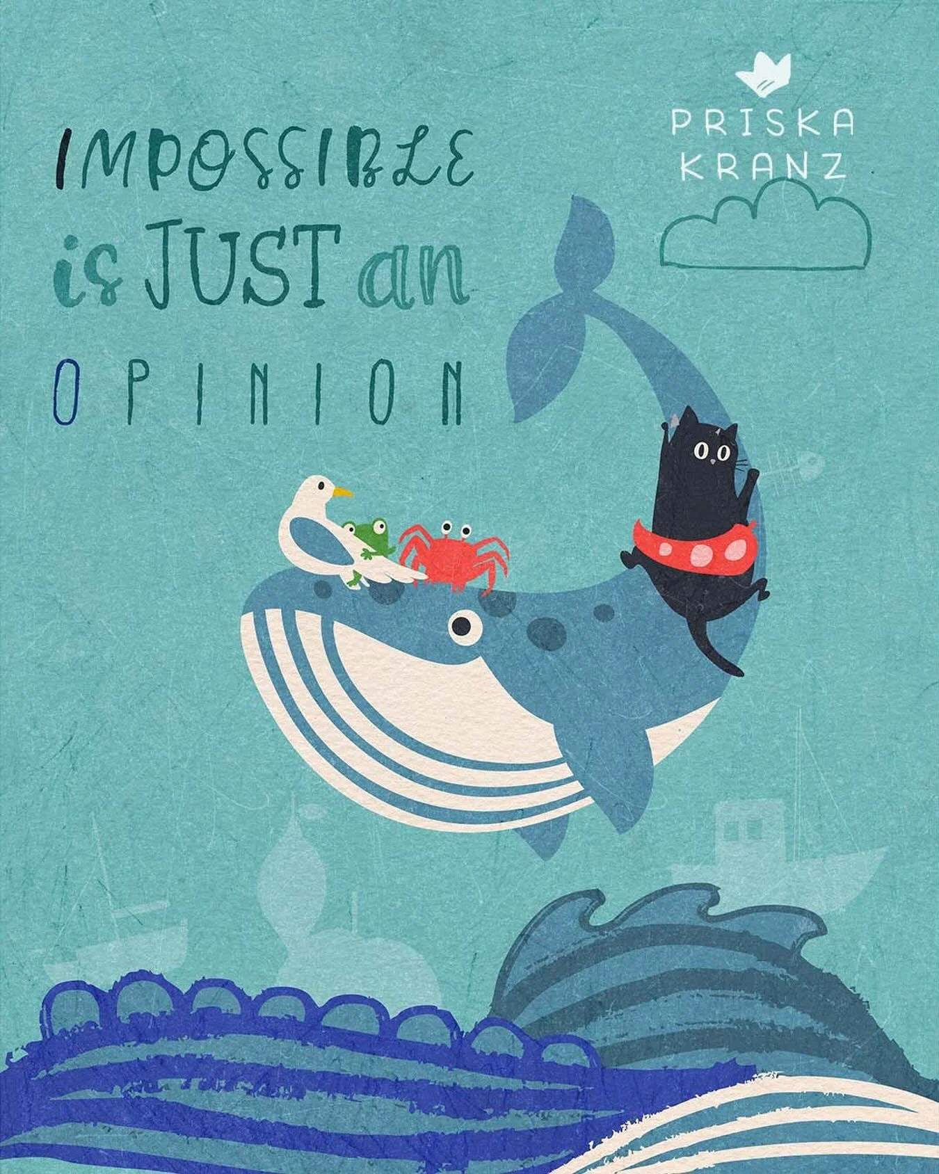 Ride the waves of imagination. Impossible is just an opinion ✨ When I finished this piece I then thought, oh&hellip; I might&rsquo;ve been inspired by a recent illustration by the lovely @sarkardoodles 😅
.
#cuteillustrations #funillustration #printd