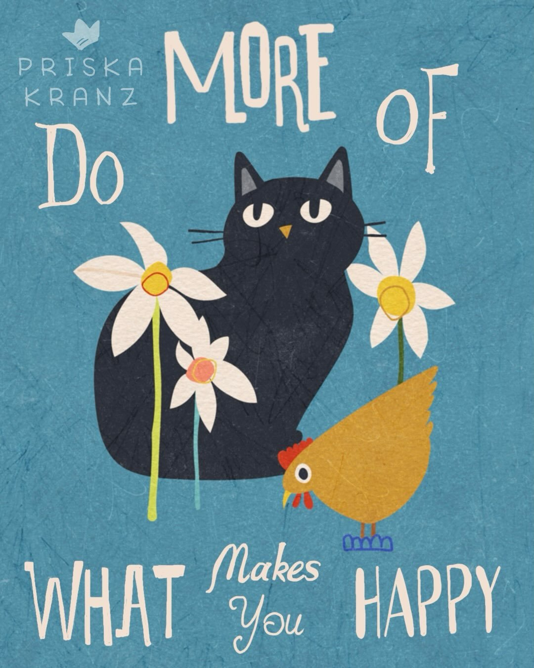 Do more of what makes you happy 💖 Chicken and daffodils for Sophia&lsquo;s @studio_umi March drawing challenge 
.
#illustrating #cuteillustrations #zeichnenmitstudioumi #drawingchallenges #letteringillustration